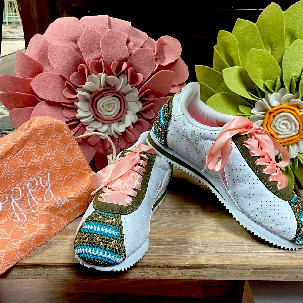 Sneakers with flowers